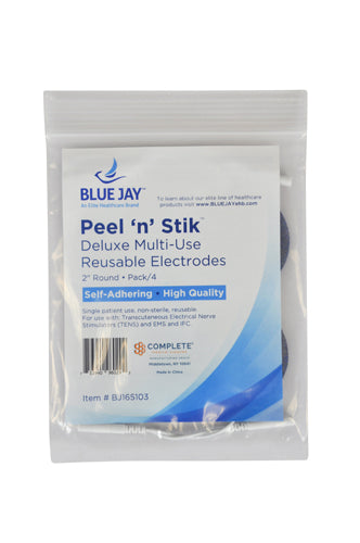 Reusable Electrodes, Pack/4 2" Round, Blue Jay Brand